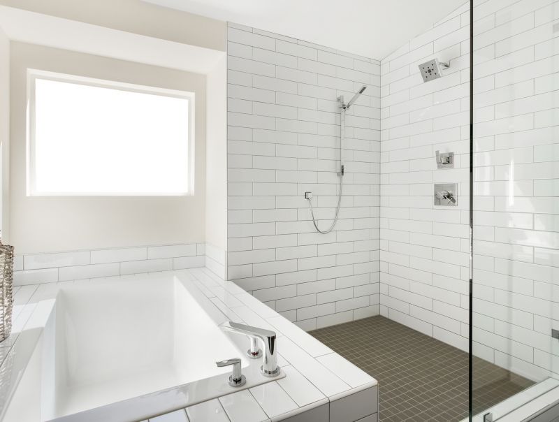 Open Shower with Large Format Tiles
