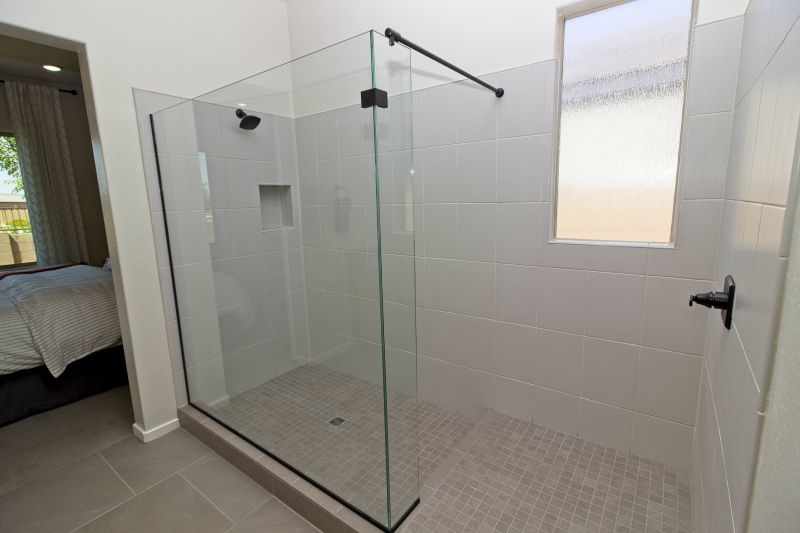 Completed Shower with Glass Enclosure